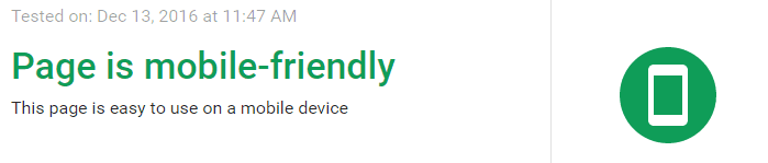 google mobile friendly test passed