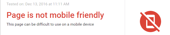 google mobile friendly test page fail
