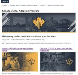 Canada Digital Adoption Program - ISED site screenshot